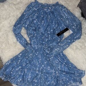 Trixxi Blue Floral Casual Dress